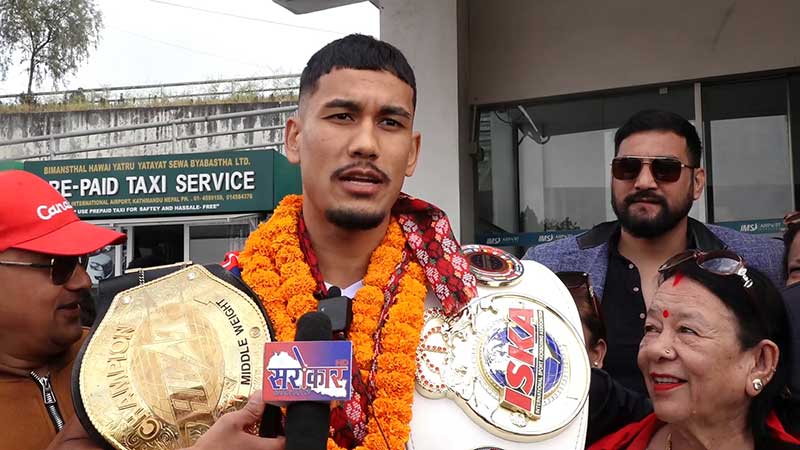 के वान वर्ल्ड म्याक्स-२०२५ टुर्नामेन्ट: नेपाली बक्सर घिमिरे फ्रान्सेली प्रतिद्वन्द्वी लेजीजीसँग भिड्दै