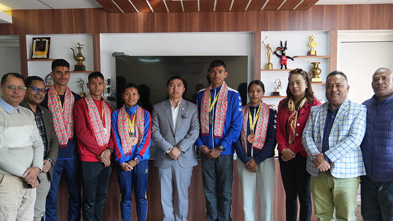 एथलेटिक्स साफ पदक विजेतालाई राखेपको बधाइ