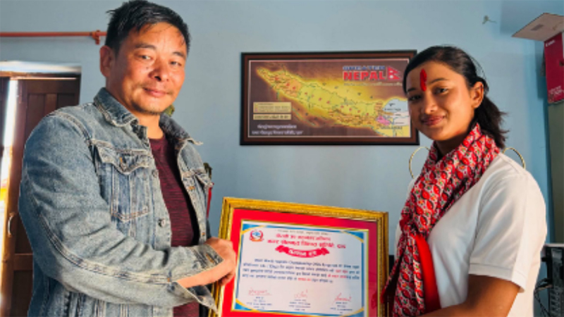 घोराहीमा हाप्किडो खेलाडी बस्नेतलाई सम्मान