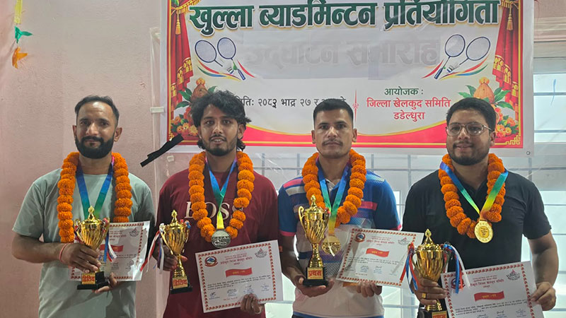 हरिओम र निरजको जोडीलाई ब्याडमिन्टनको उपाधि