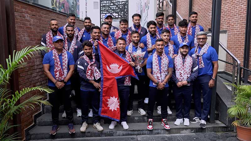 एसियन गेम्समा सहभागी हुने नेपाली क्रिकेट टोलीको बिदाई