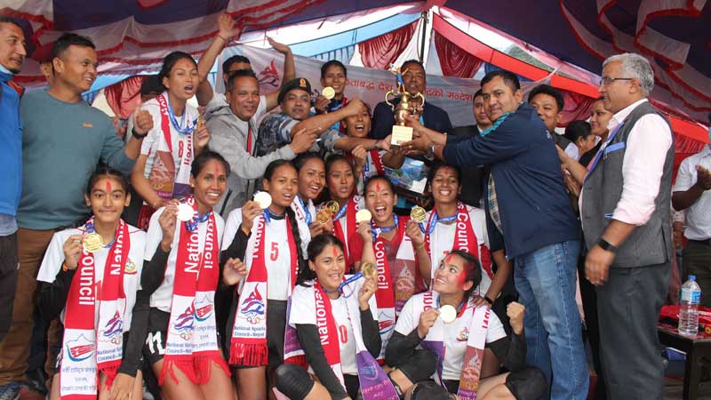 9th National Games: APF team wins women volleyball