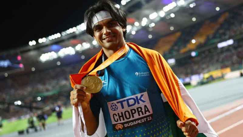 विश्व एथलेटिक्समा भारतको पहिलो स्वर्ण, निरज चोपराको ज्याभ्लिनमा स्वर्ण
